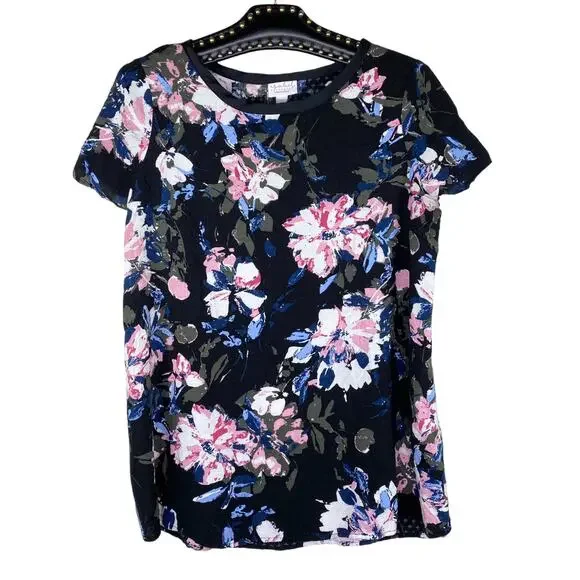 Isabel Maternity by Ingrid & Isabel Floral Print Short Sleeve Shirt Small - Picture 9 of 9